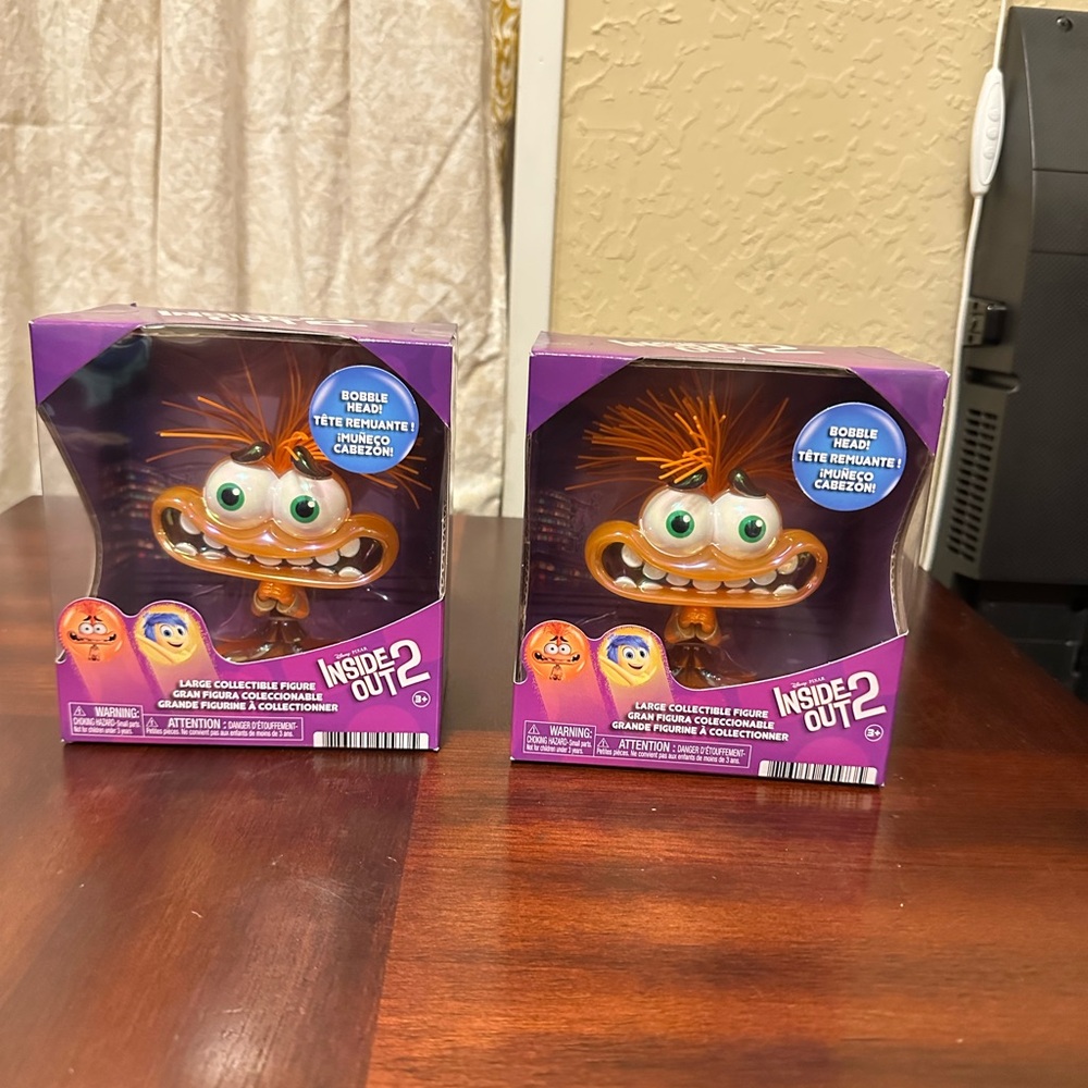 Set of 2 Disney Pixar ANXIETY Inside Out 2 Collectible Bobble Head Figure 4.5" - Picture 2 of 6